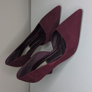 Franco Sarto Tana Deep Red Suede Pumps Size 8.5